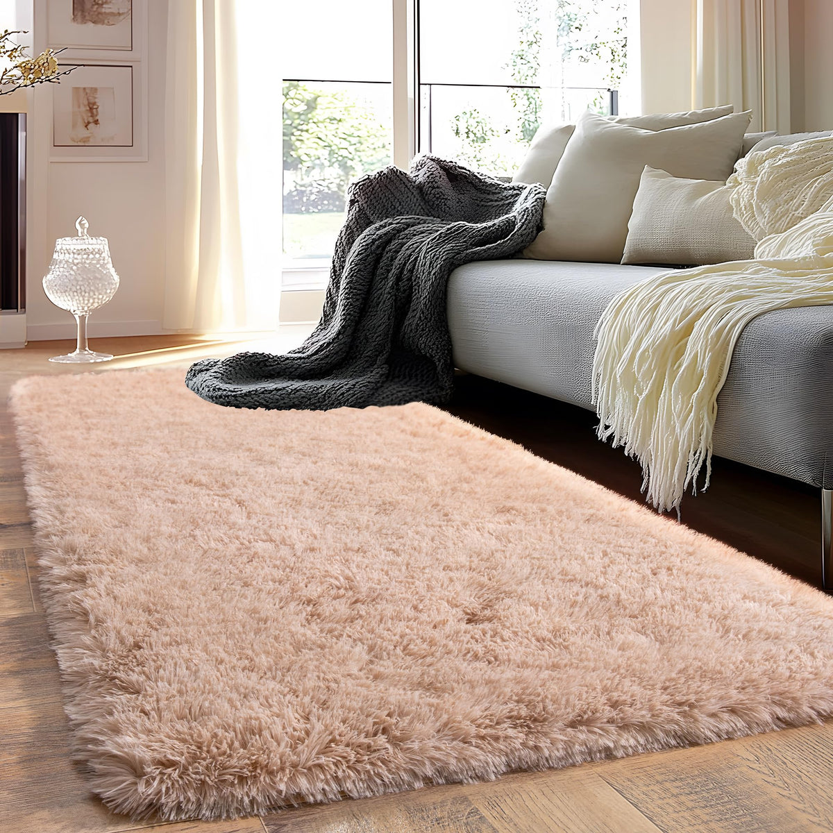 8x10 Area Rugs for Living Room, Ultra Soft Large Shag Black Bedroom Rug Upgrade Non-Slip Plush Modern Fluffy Carpet for Kids Boys Girls Room Home Decor Aesthetic