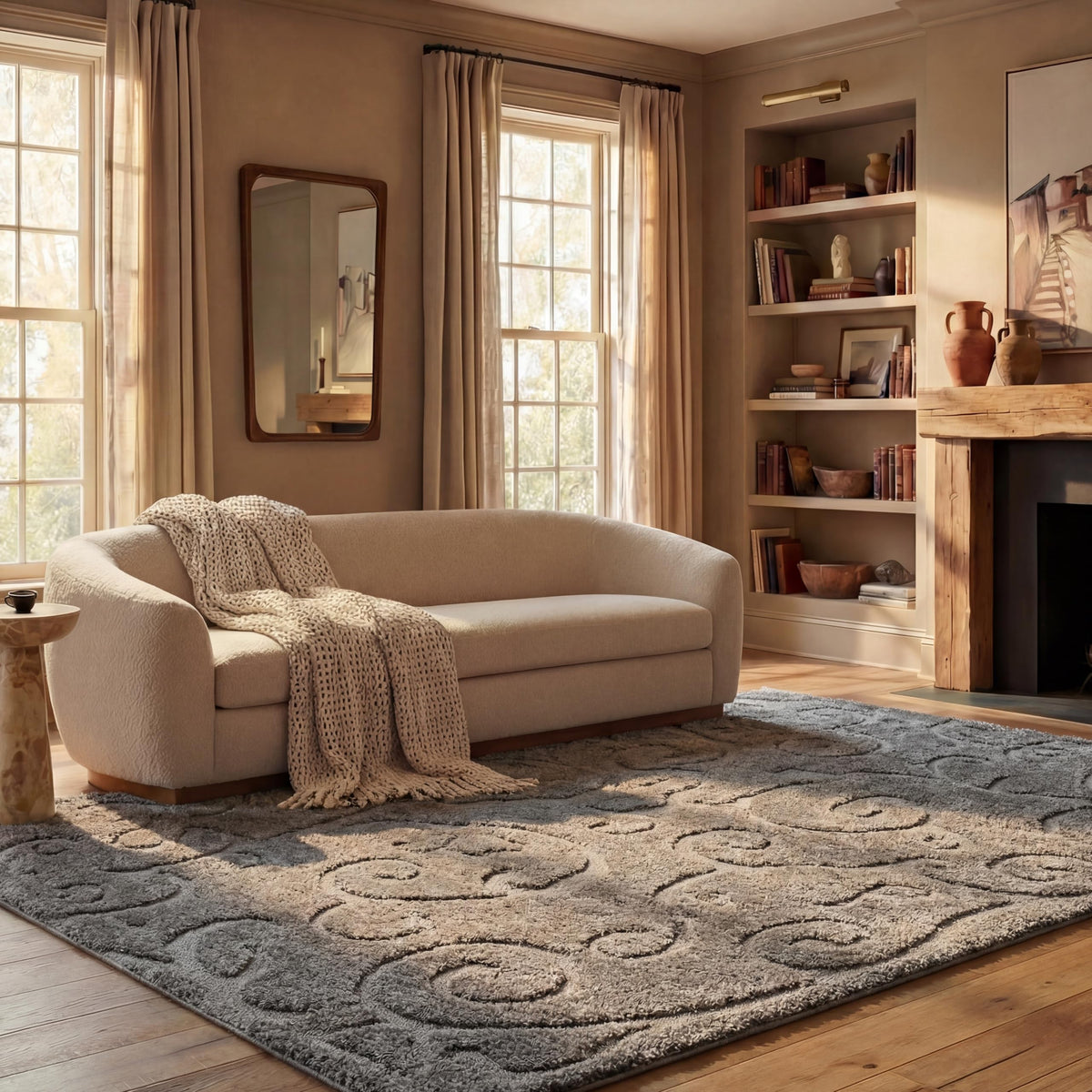 SAFAVIEH Florida Shag Rug 8'x10', Soft Plush Cream & Beige SG455-1113
