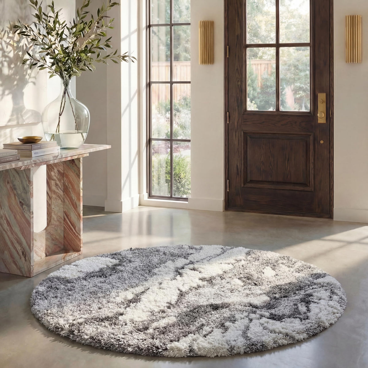 SAFAVIEH Horizon Shag Rug 4'x6', Soft Plush Modern Grey & Blue HZN890G