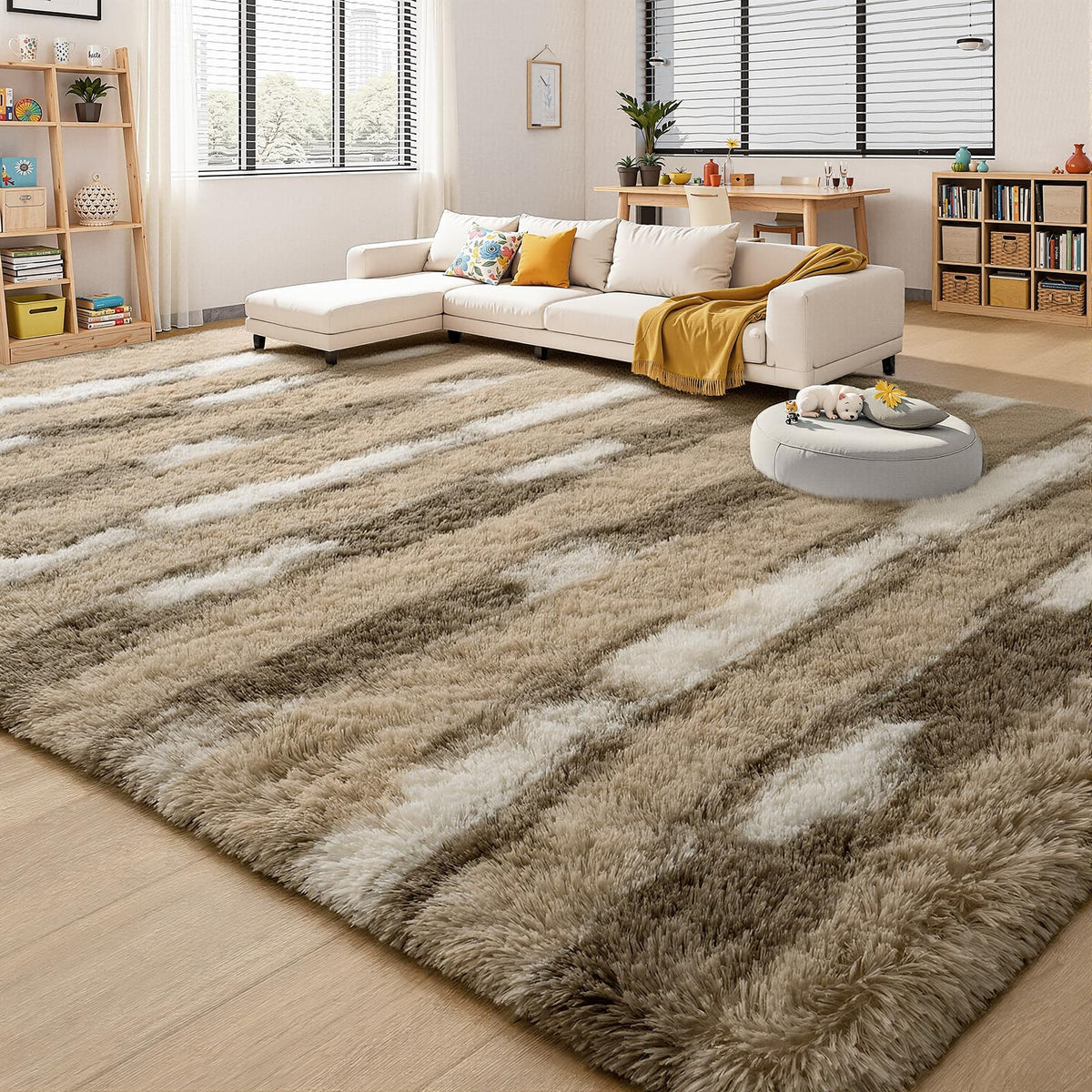 5x7 Plush Burgundy Red Area Rug