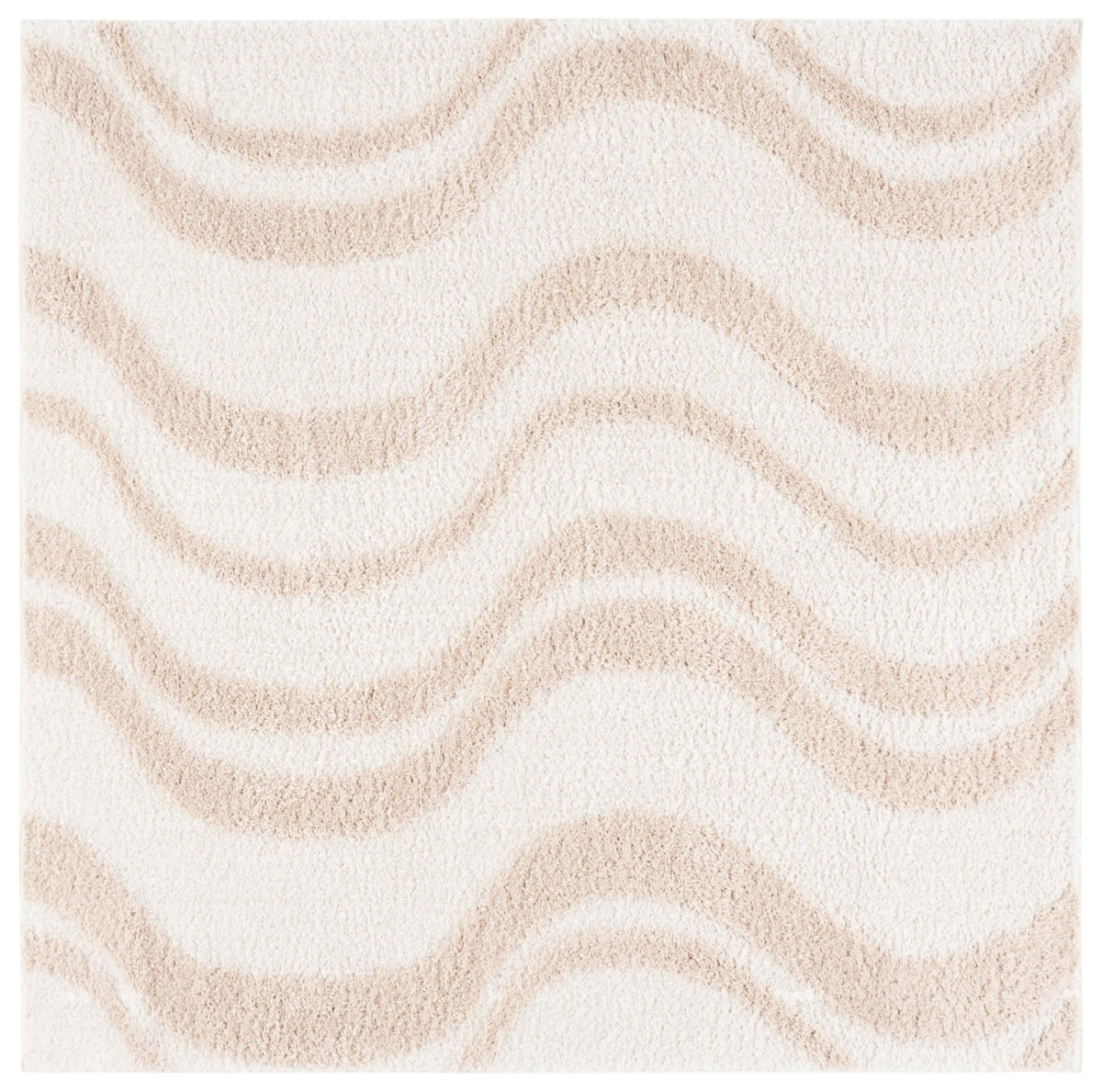 SAFAVIEH Norway Shag Collection Area Rug - 5'3" x 7'6", Blue & Ivory, Wave Design, Non-Shedding & Easy Care, 1.2-inch Thick Ideal for High Traffic Areas in Living Room, Bedroom (NOR210M)