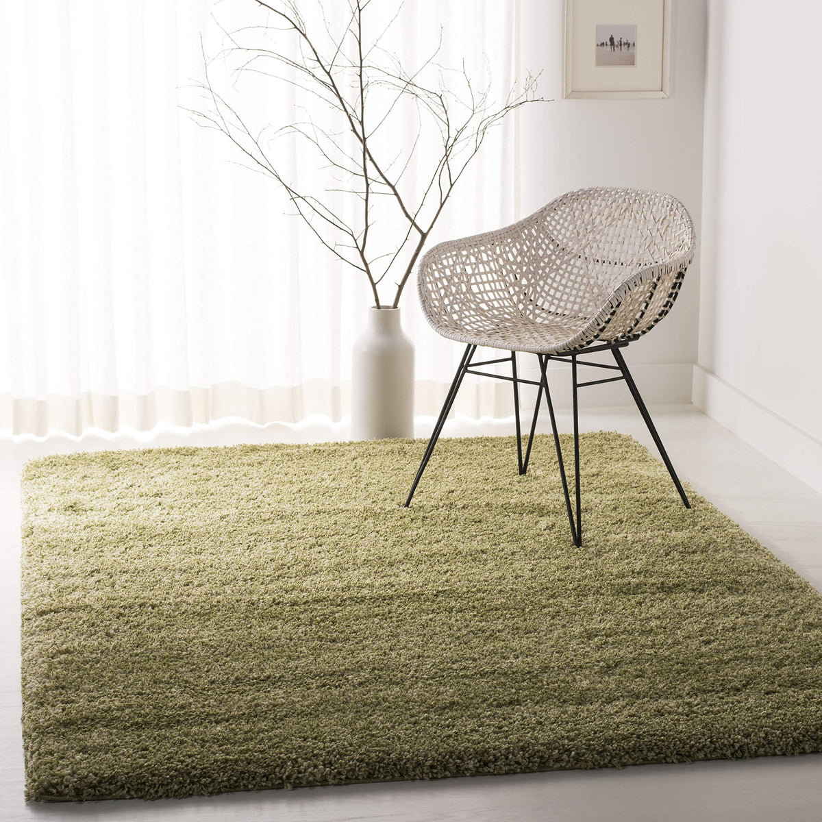 SAFAVIEH Area Rug 8x10 - California Shag Collection - Large - Beige, Non-Shedding & Easy to Clean, Ultra Plush Thick Pile, Ideal for Living Room, Bedroom, Dining Space (SG151-1313)