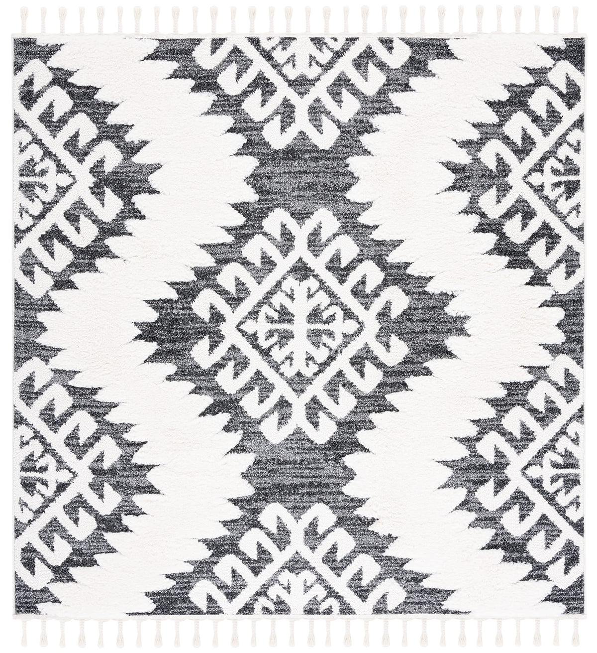 SAFAVIEH Moroccan Tassel Shag Rug 10'x14', Soft Plush Ivory & Brown MTS652A