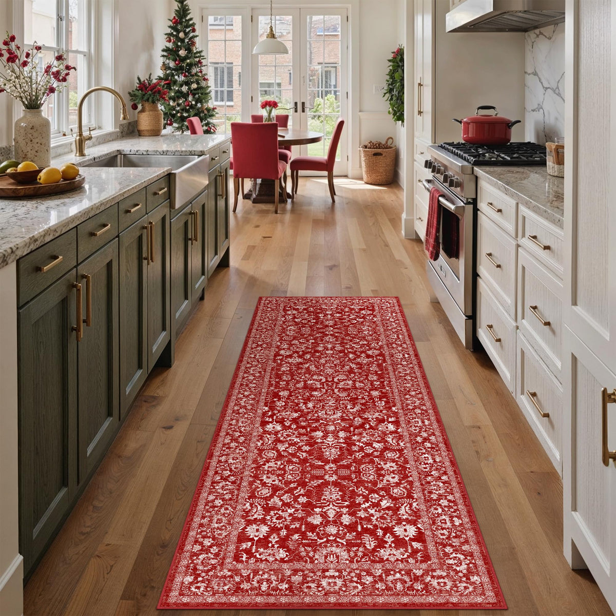 PureCozy Gray Area Rug 8x10 Vintage Floral