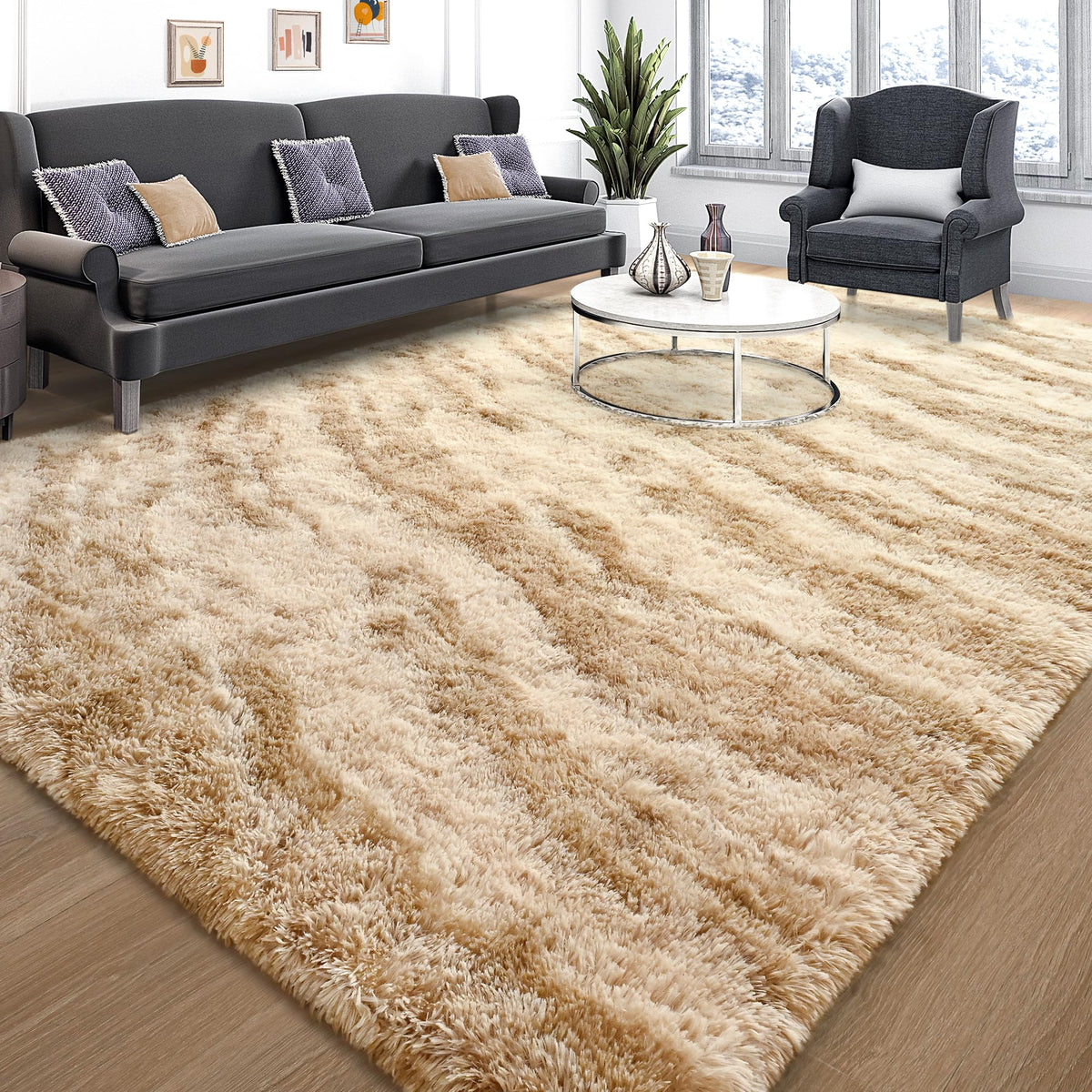 Tepook Fluffy Large Rugs for Living Room, 8x10 Area Rugs for Bedroom