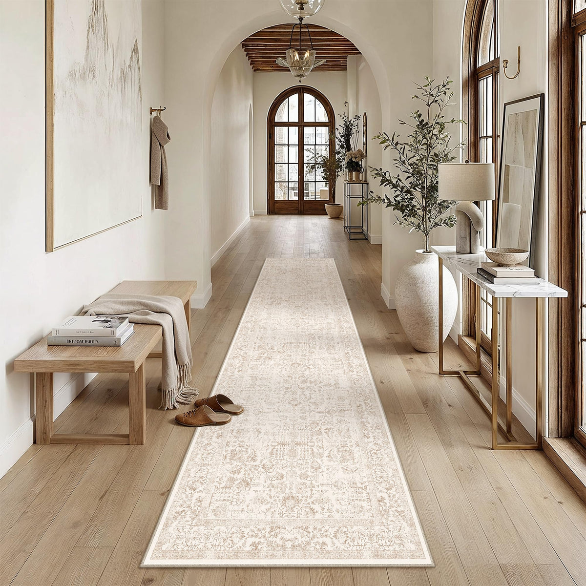 PureCozy Gray Area Rug 8x10 Vintage Floral