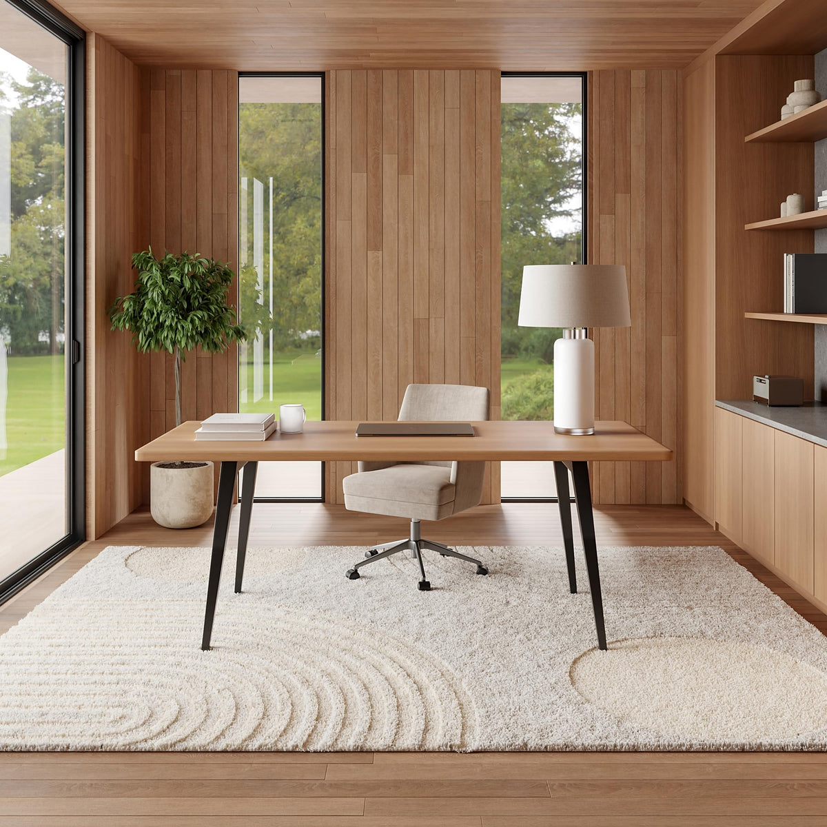 nuLOOM Gloria Beige Abstract Power Loomed Area Rug, 9' x 12'