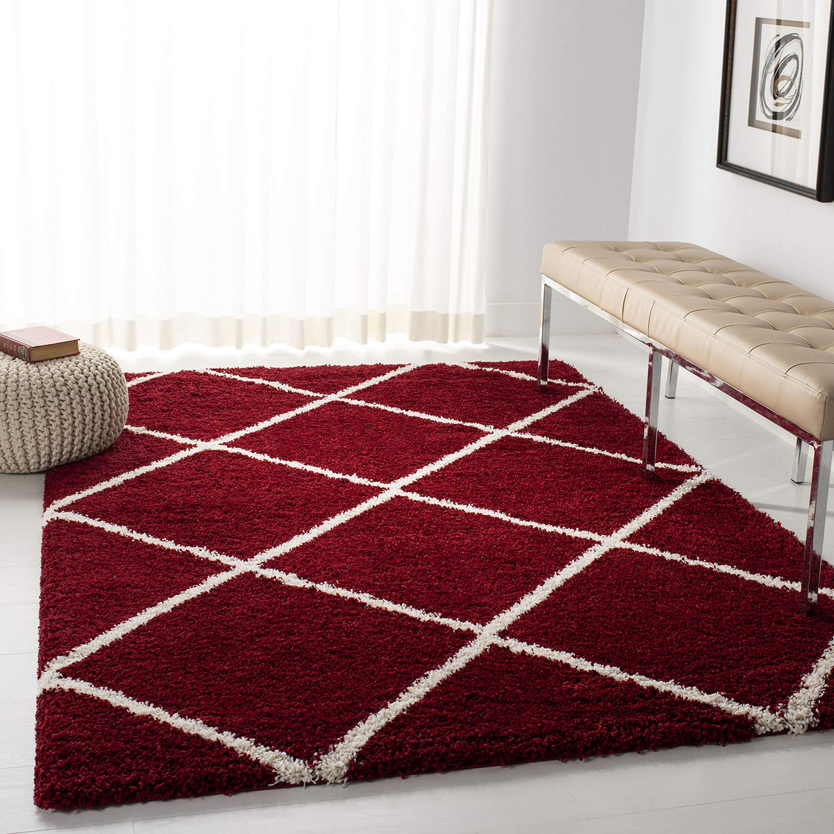 SAFAVIEH Hudson Shag Rug 8'x10', Soft Plush Moroccan Ivory & Beige SGH281D