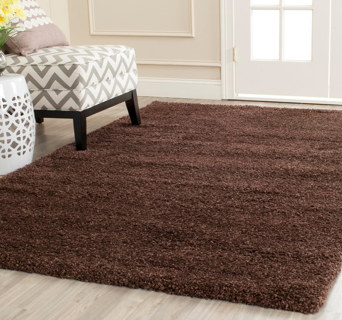 SAFAVIEH August Shag Rug 5'3"x7'6", Soft Plush Modern Ivory AUG200C