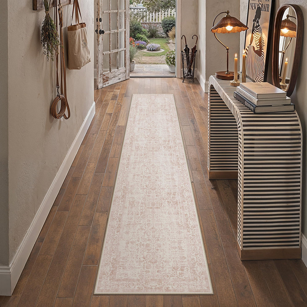 PureCozy Gray Area Rug 8x10 Vintage Floral