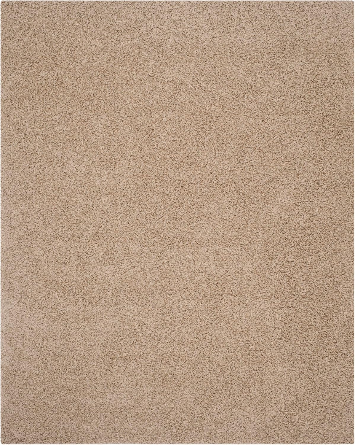 SAFAVIEH Area Rug 8x10 - Athens Shag Collection - Large - Beige, Non-Shedding & Easy to Clean, Ideal for Living Room, Bedroom, Dining Space (SGA119G)