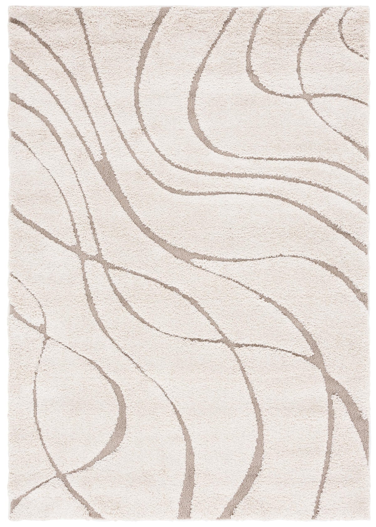 SAFAVIEH Florida Shag Rug 6'x9', Soft Plush Modern Cream & Beige SG471-1113