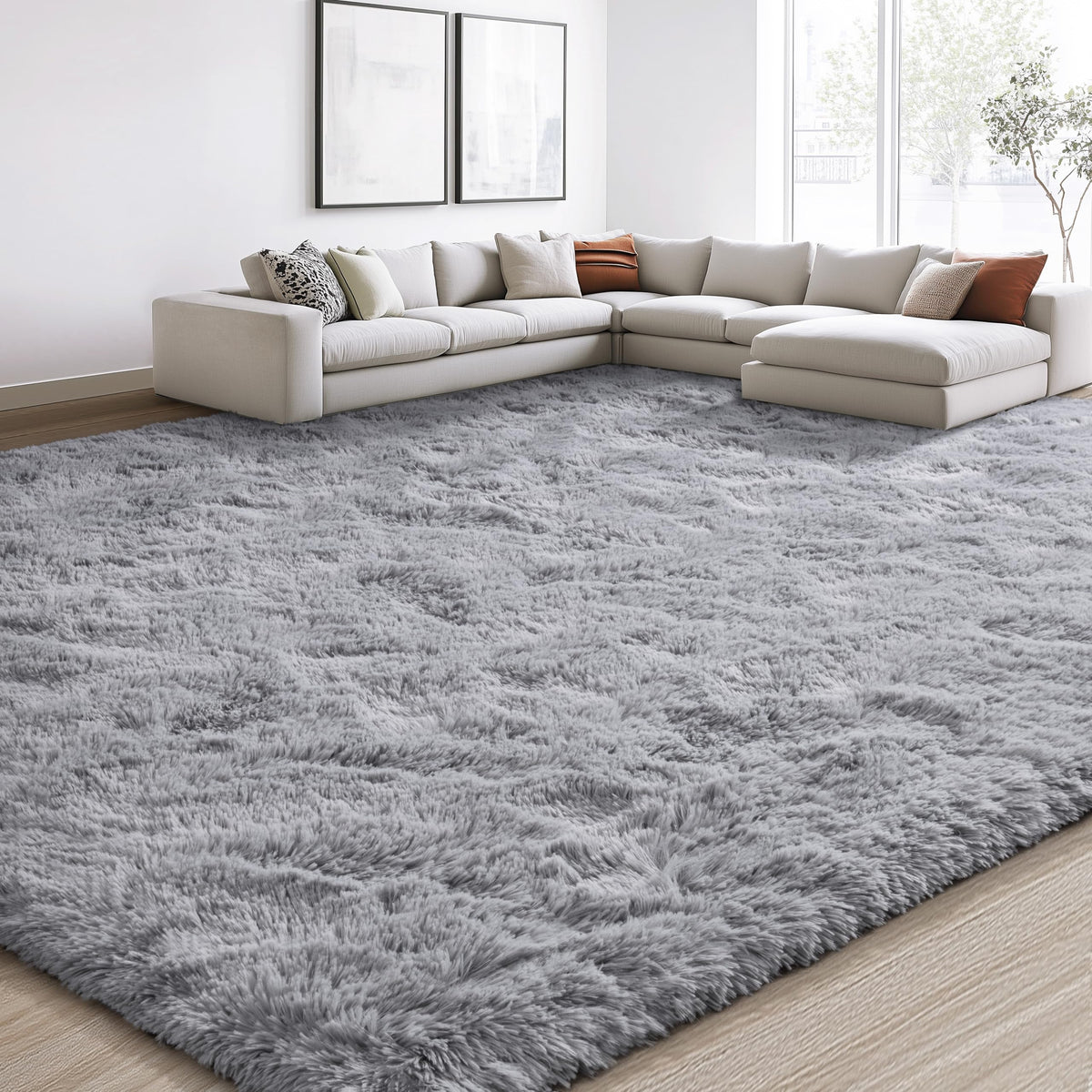 EVOIONOS Pink Round Rug for Bedroom, 4x4 Ft Fluffy Soft Circle Area Rugs for Living Room, Plush Shaggy Circular Carpet for Indoor Floor Bedside Girls Nursery, Machine-Washable Home Decor Aesthetic