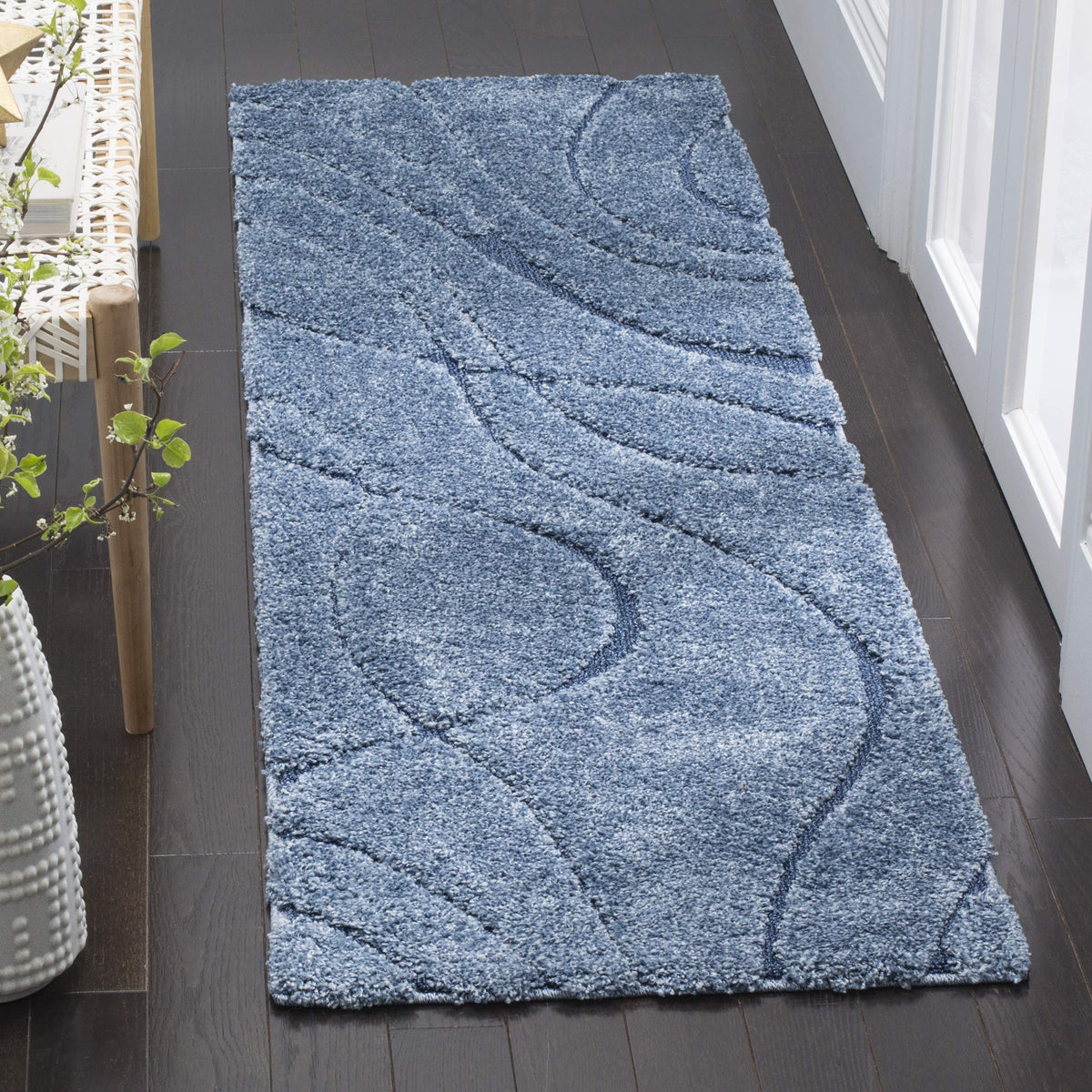 SAFAVIEH Florida Shag Rug 6'x9', Soft Plush Modern Cream & Beige SG471-1113