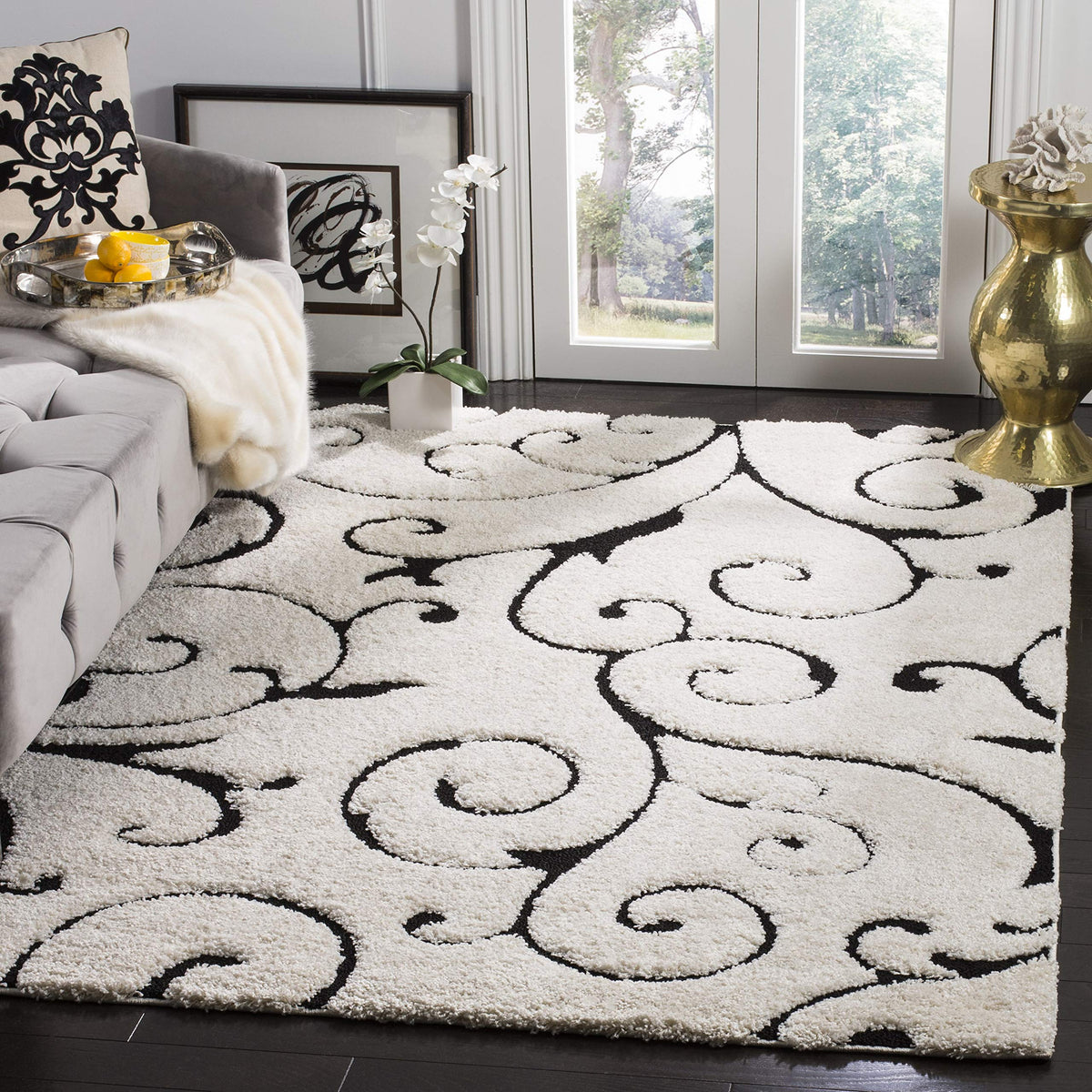 SAFAVIEH Florida Shag Rug 8'x10', Soft Plush Cream & Beige SG455-1113
