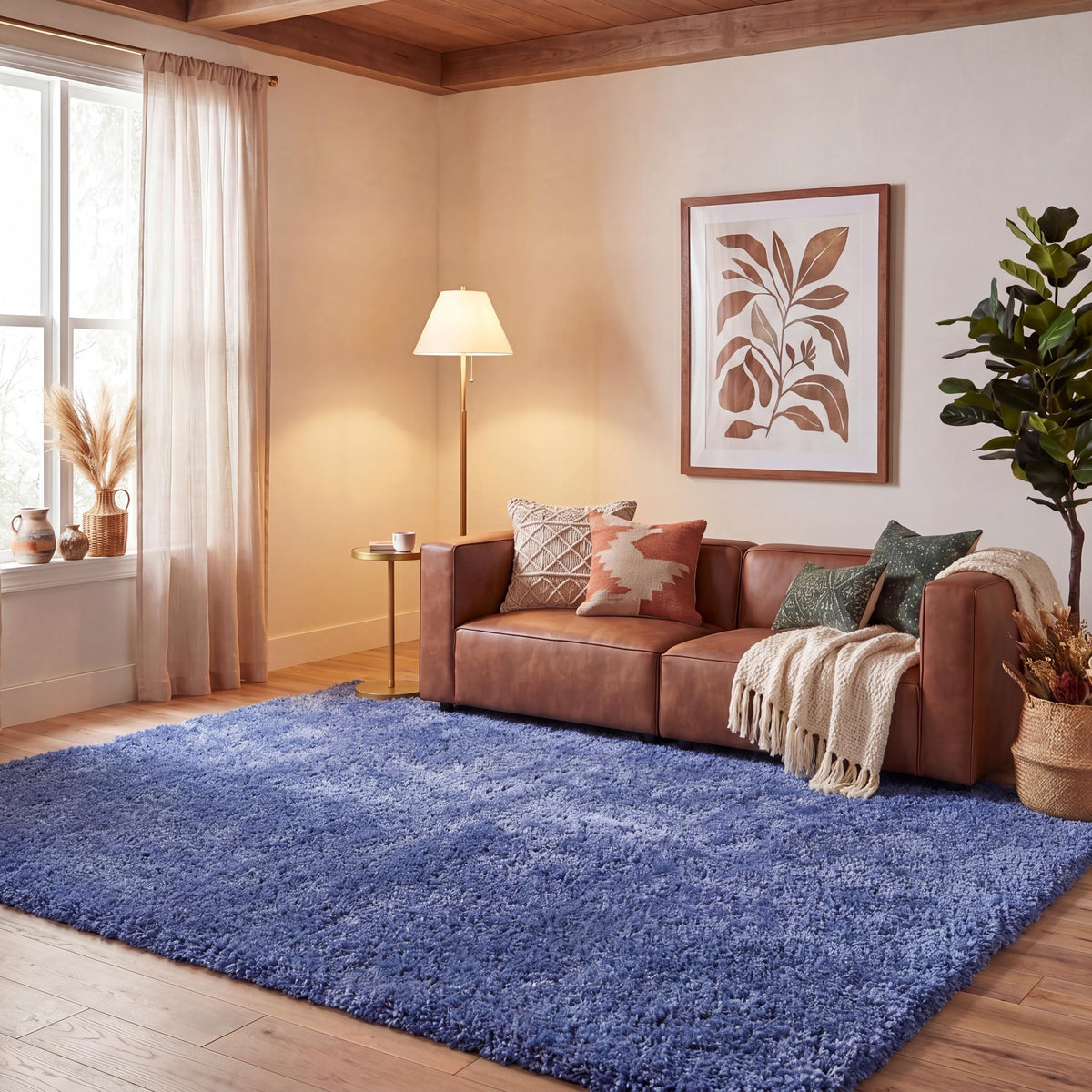 SAFAVIEH Area Rug 8x10 - California Shag Collection - Large - Beige, Non-Shedding & Easy to Clean, Ultra Plush Thick Pile, Ideal for Living Room, Bedroom, Dining Space (SG151-1313)