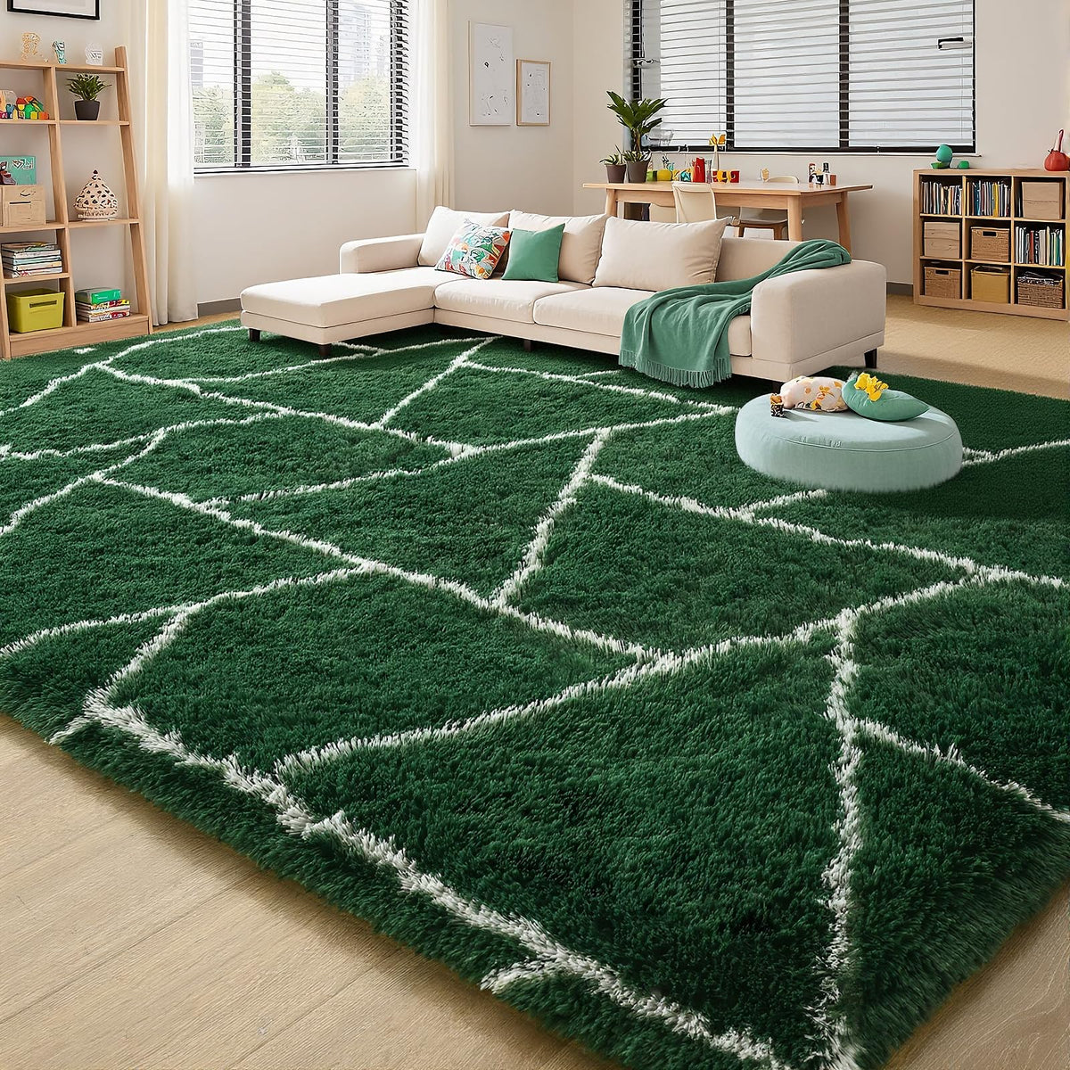 5x7 Plush Burgundy Red Area Rug