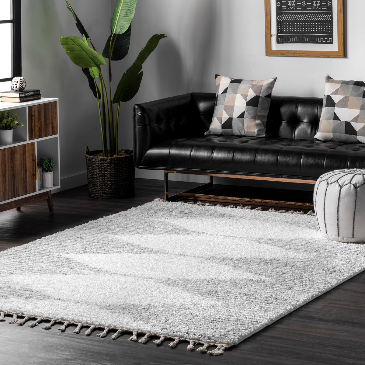 nuLOOM Bria Off White Diamond Power Loomed Area Rug, Oval 3' x 5'