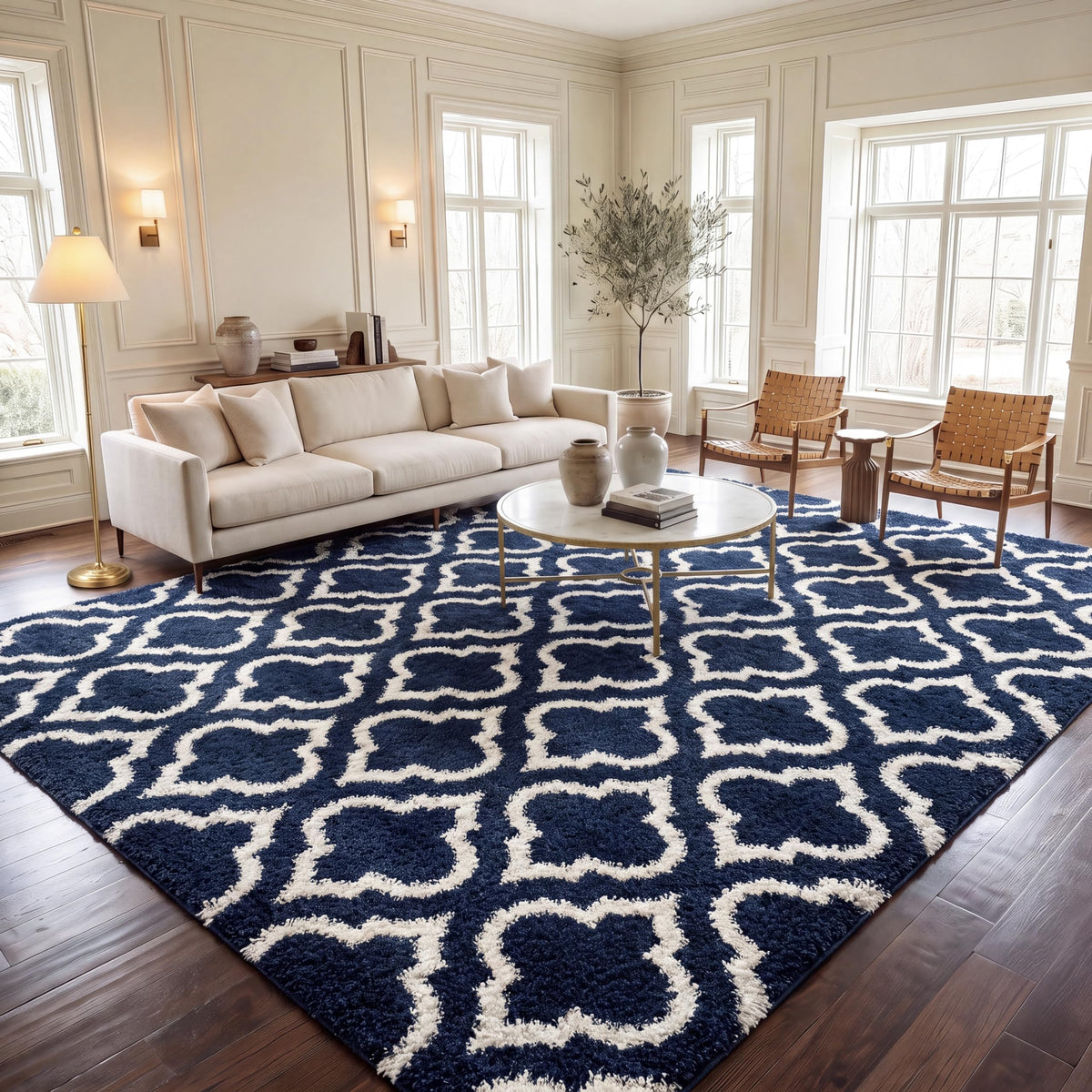 SAFAVIEH Hudson Shag Rug 8x10, Plush Large Multi Ivory & Beige SGH284E