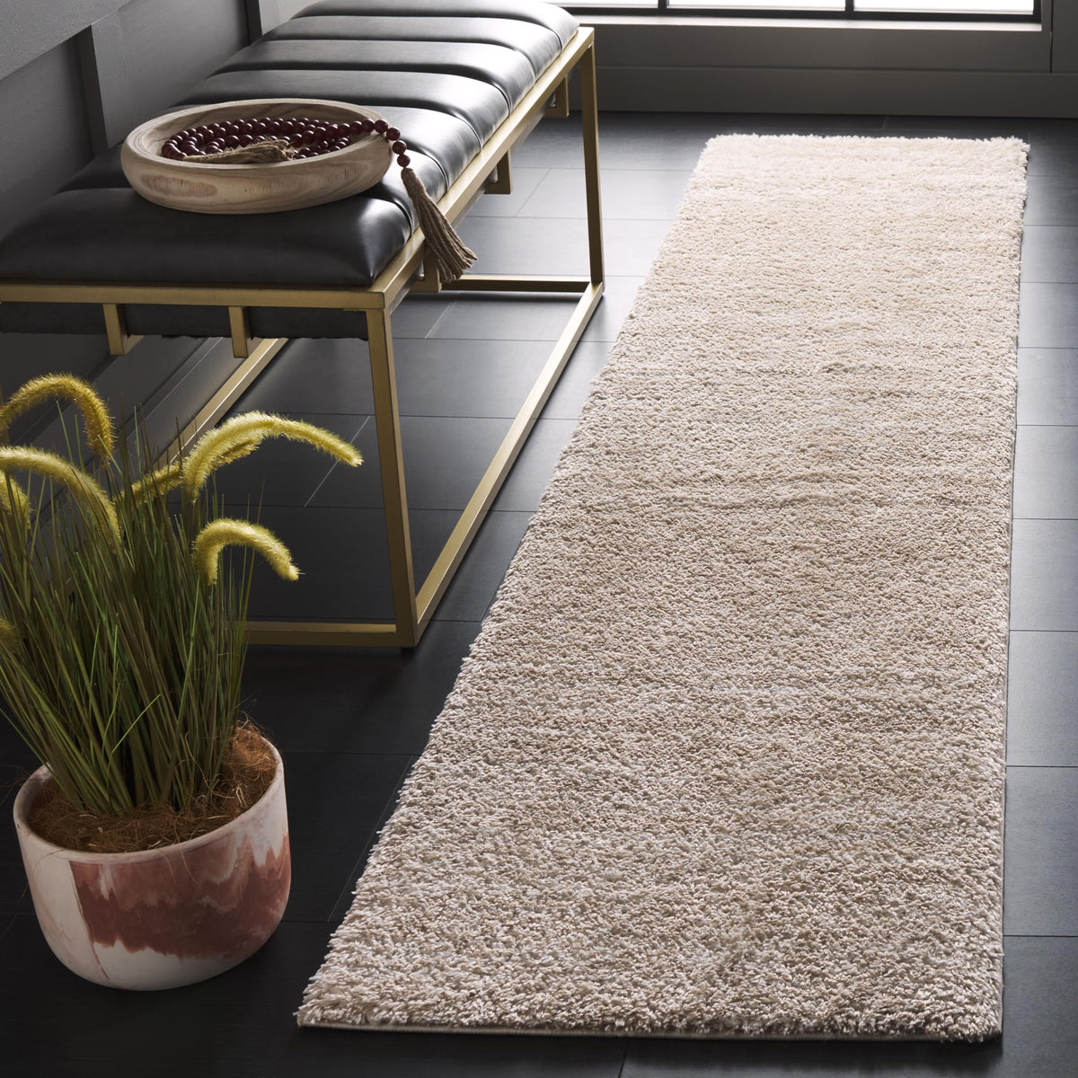 SAFAVIEH Area Rug 8x10 - Tahoe Shag Collection - Large - Blue & Ivory, Modern Design, Non-Shedding & Easy Cleaning, Plush Thick Pile, Ideal for Living Room, Bedroom, Dining Space (THO653M)