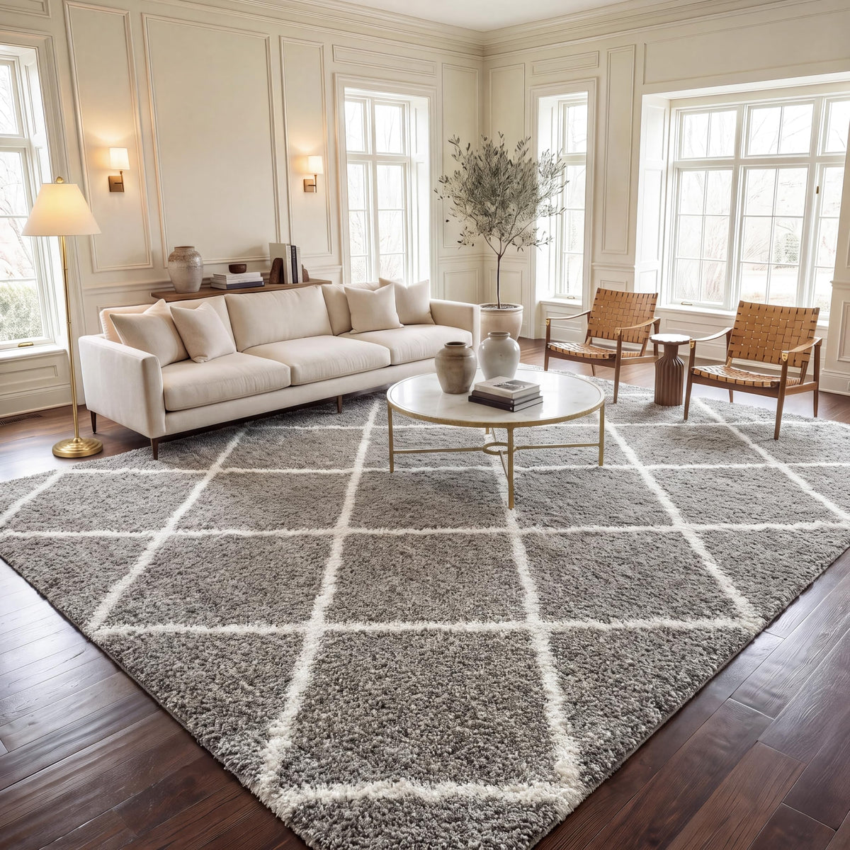 SAFAVIEH Hudson Shag Rug 8'x10', Soft Plush Moroccan Ivory & Beige SGH281D
