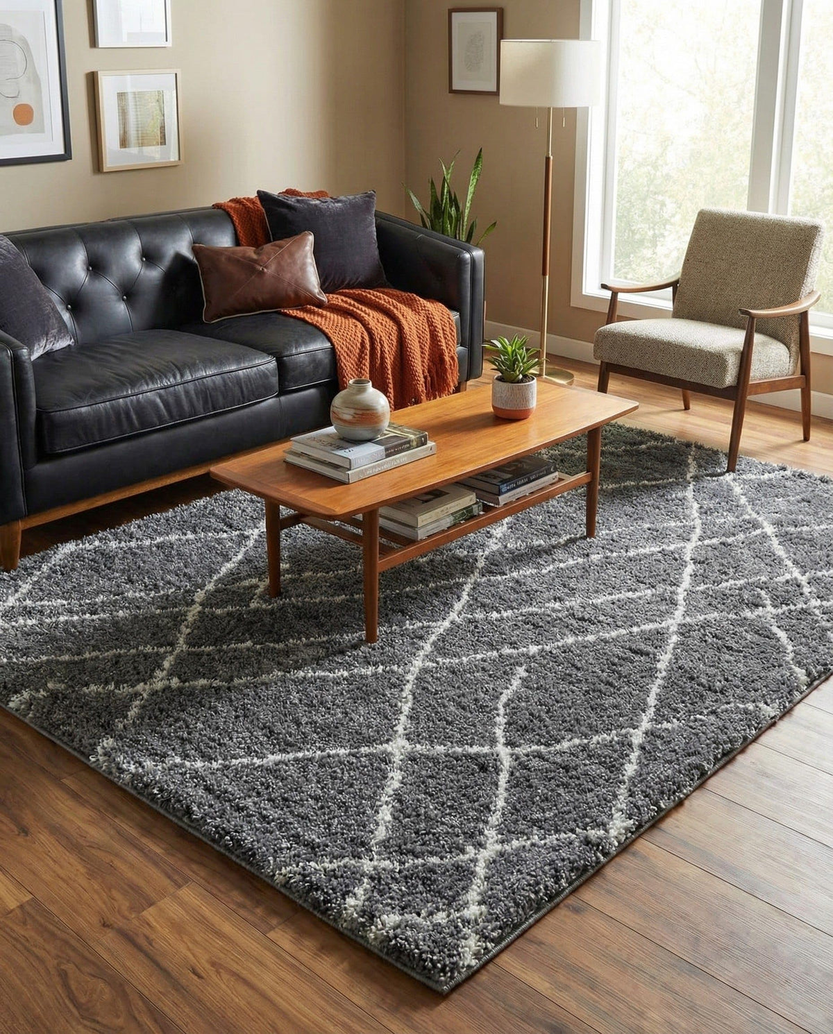 Rugs.com - Soft Touch Shag Rug – 6' 1 x 9' Sage Green Plush Shag Rug – Ultra Soft High Pile Area Rug for Bedroom, Living Room, and Home Office