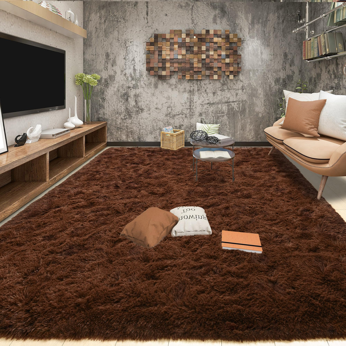 Tepook Fluffy Large Rugs for Living Room, 8x10 Area Rugs for Bedroom