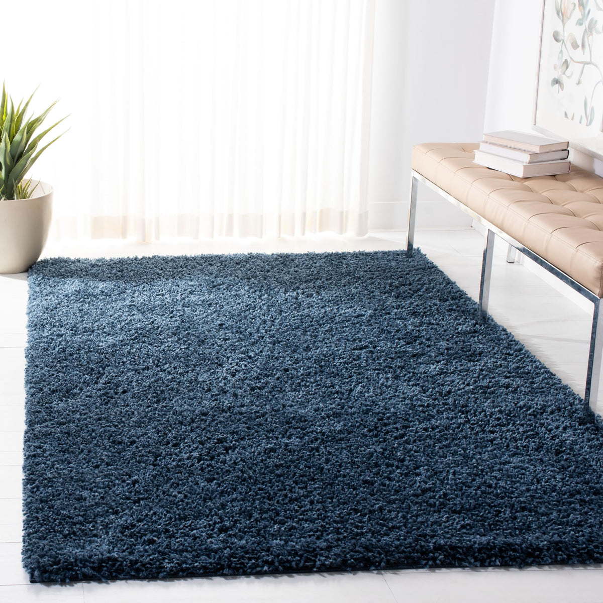 SAFAVIEH August Shag Rug 5'3"x7'6", Soft Plush Modern Ivory AUG200C