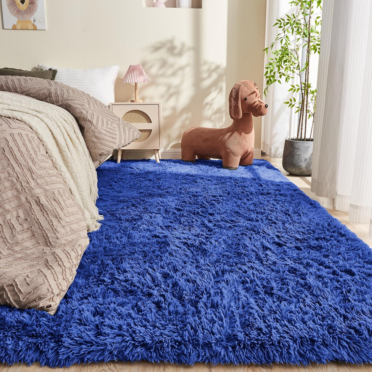 OPPODREAM 5x7 Beige Rugs for Bedroom, Ultra-Soft Fluffy Area Rugs for Living Room, 5 x 7 Shag Carpet for Nursery, Kids, Girl, Boy, Baby, Plush, Fuzzy, Shaggy, Cute Home Decor