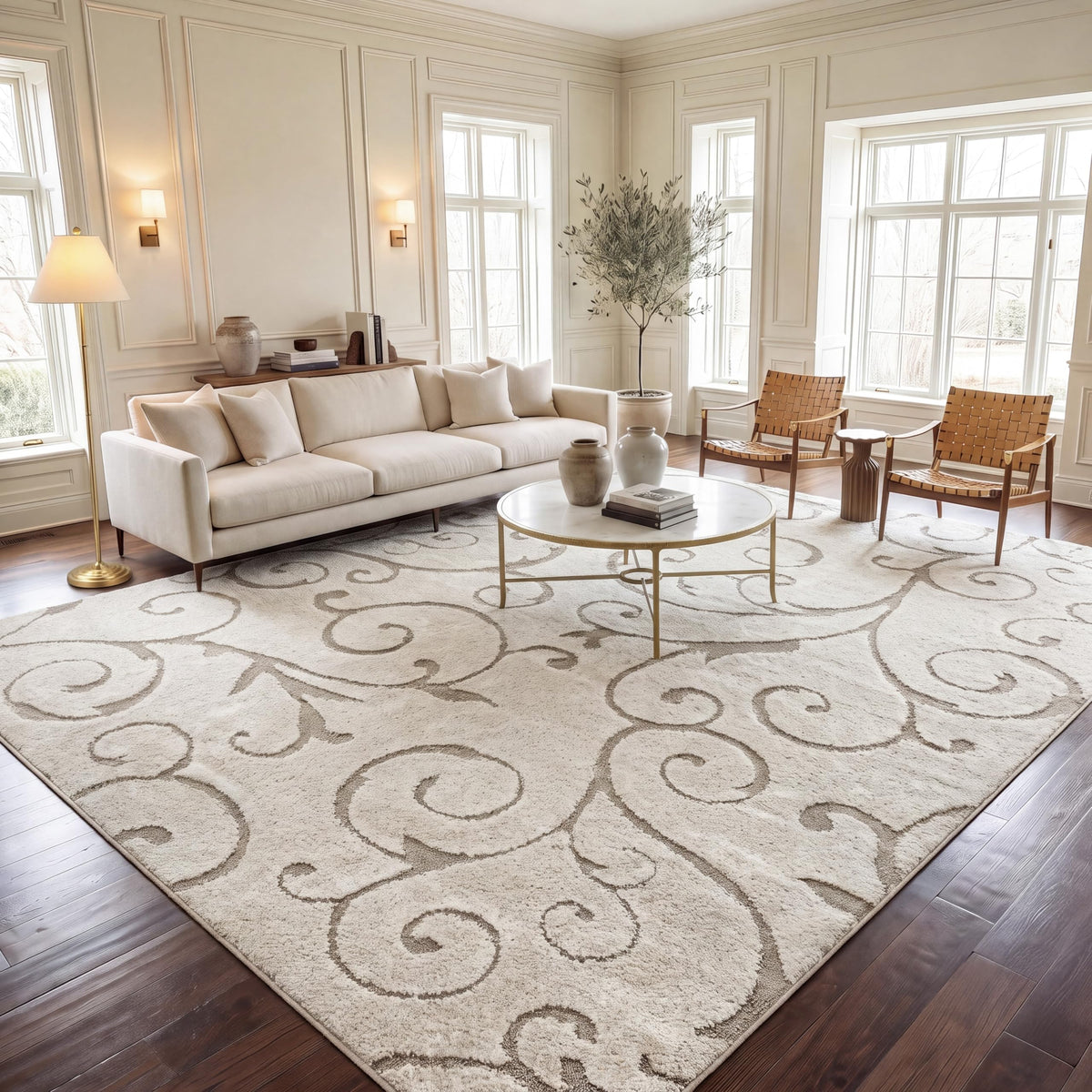 SAFAVIEH Florida Shag Rug 8'x10', Soft Plush Cream & Beige SG455-1113