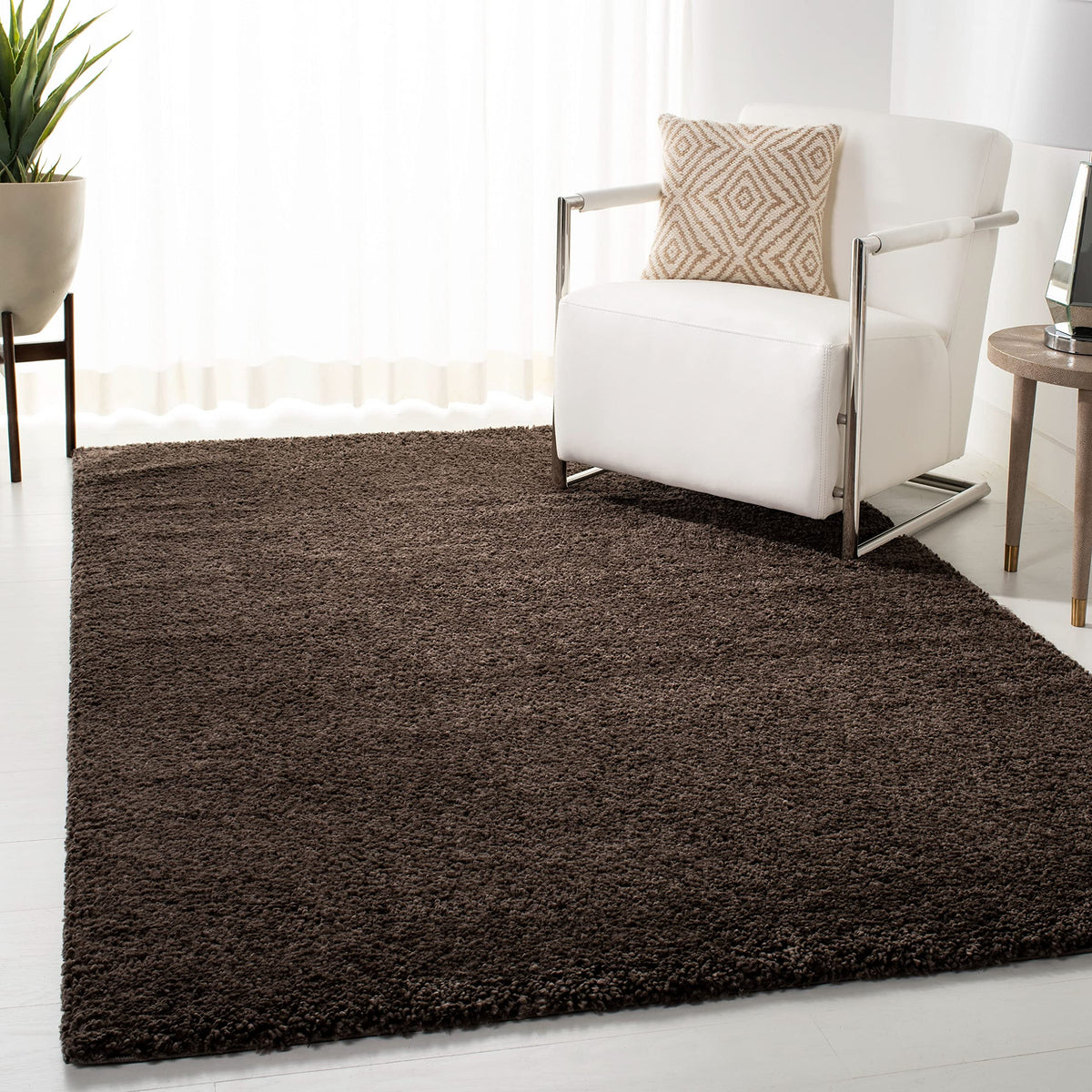 SAFAVIEH August Shag Rug 8'x10', Soft Plush Modern Ivory AUG900C