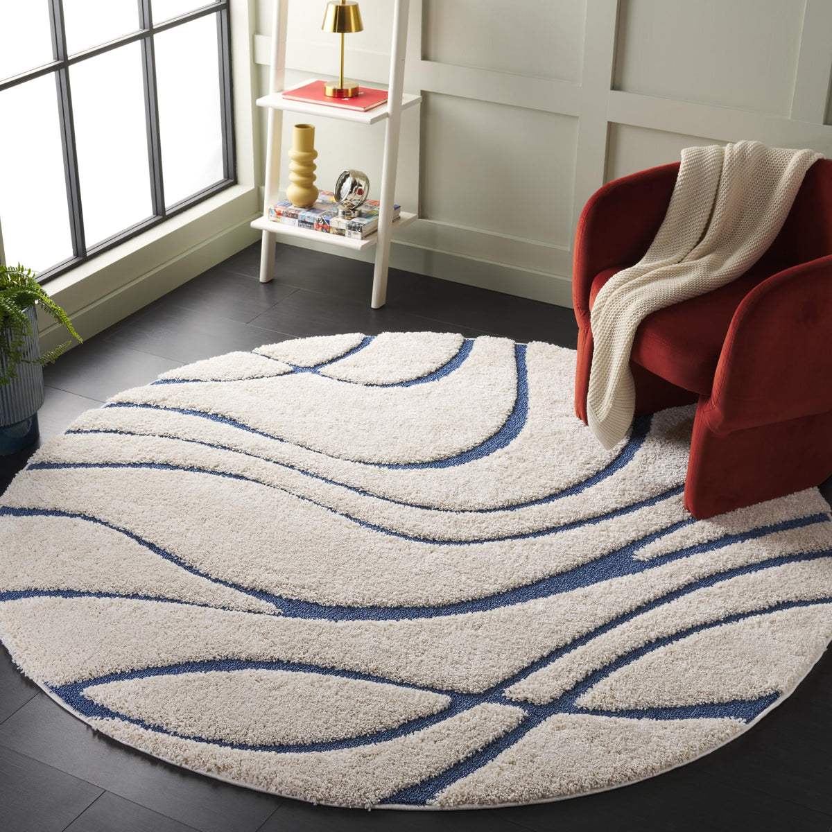 SAFAVIEH Florida Shag Rug 6'x9', Soft Plush Modern Cream & Beige SG471-1113