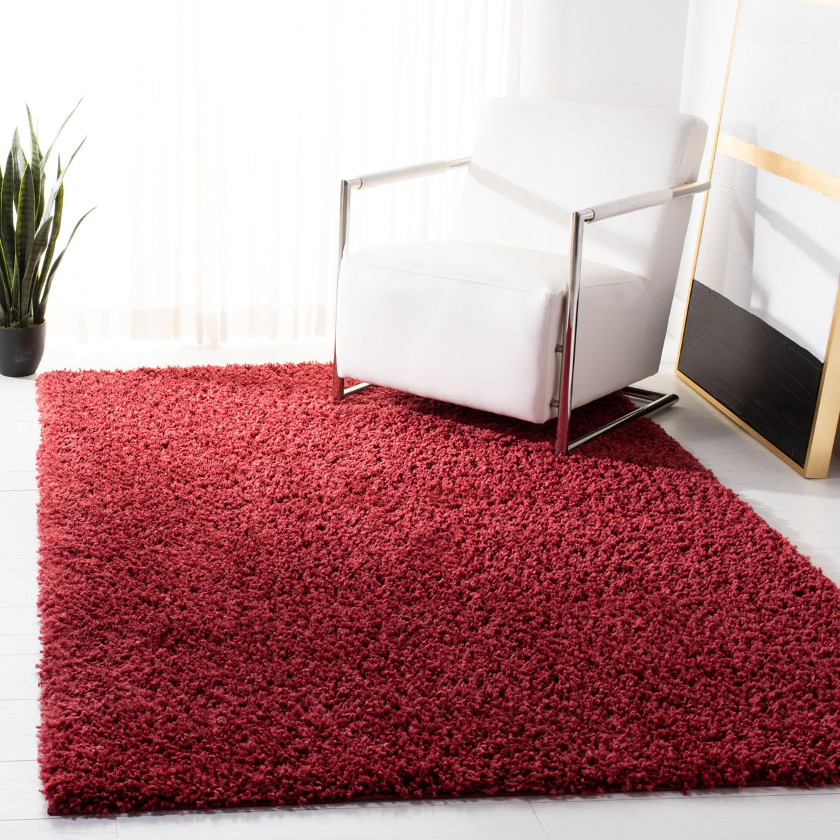 SAFAVIEH August Shag Rug 5'3"x7'6", Soft Plush Modern Ivory AUG200C