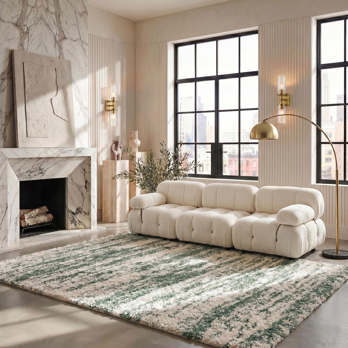 SAFAVIEH Hudson Shag Rug 8x10, Large Ivory & Beige SGH206B