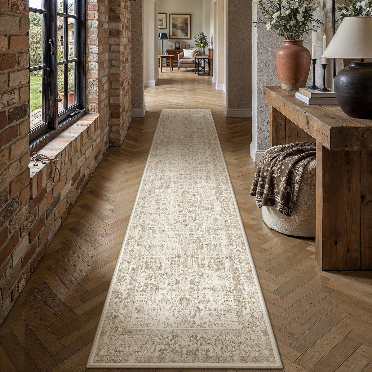 PureCozy Gray Area Rug 8x10 Vintage Floral