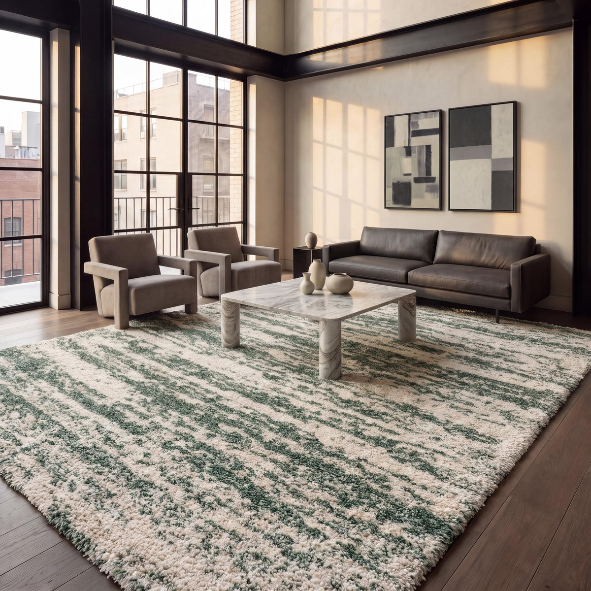 SAFAVIEH Hudson Shag Rug 9x12, Large Ivory & Beige SGH206B