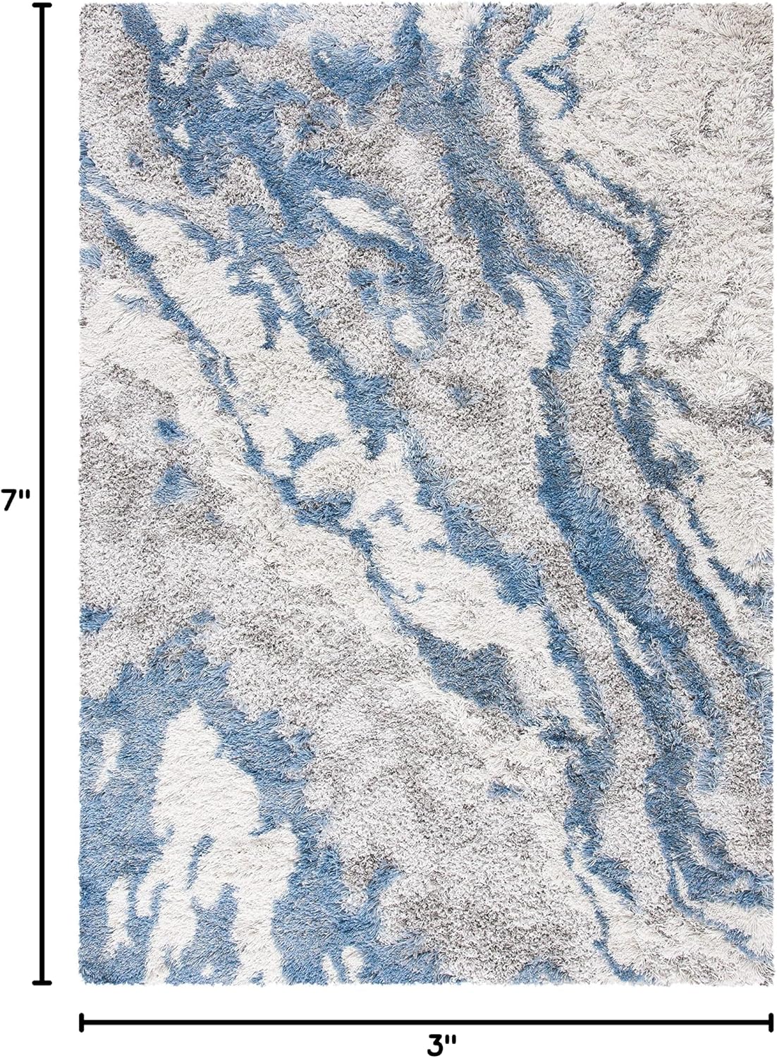 SAFAVIEH Horizon Shag Rug 5'3"x7'7", Soft Plush Modern Grey & Blue HZN890G