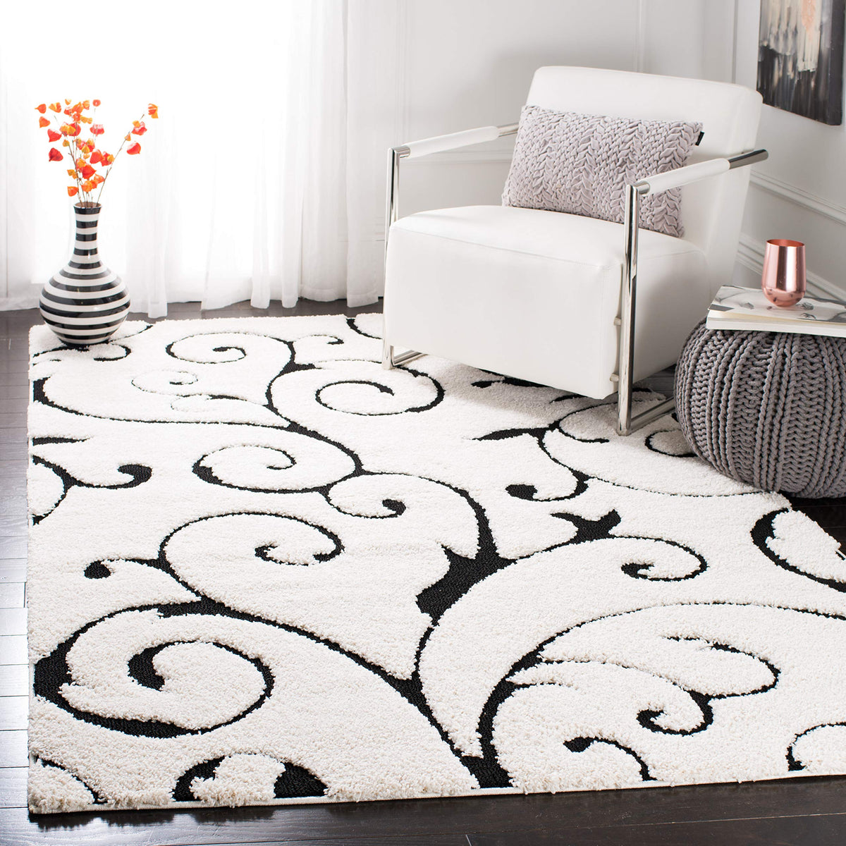 SAFAVIEH Florida Shag Rug 8'x10', Soft Plush Cream & Beige SG455-1113