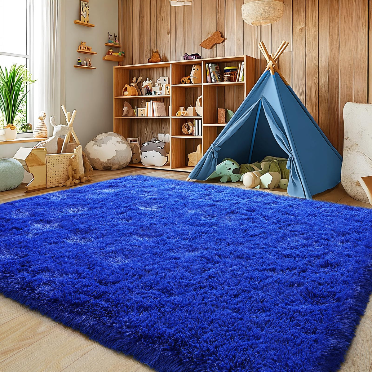 Large 8x10 Area Rugs for Living Room, Tie-Dyed Yellow Soft Shag Rug