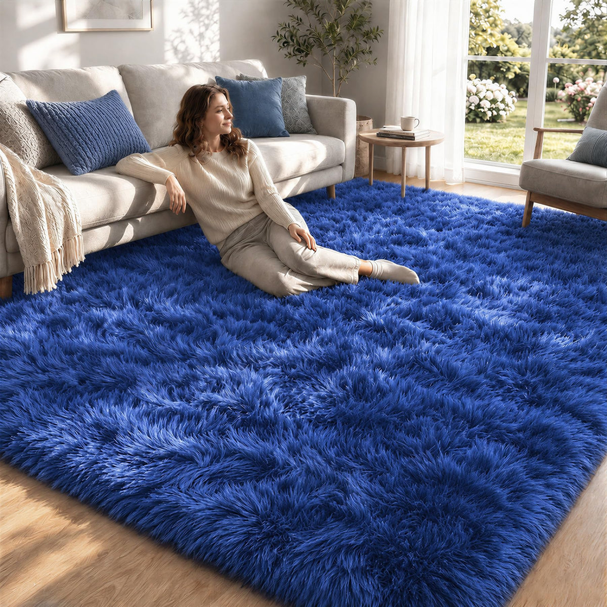 8x10 Area Rugs for Living Room: Soft Camel Fluffy Rug Shag Washable Rug Plush Fuzzy Indoor Carpet for Bedroom Nursery Playroom Girls Boys Kids Room (Camel, 8'x10')