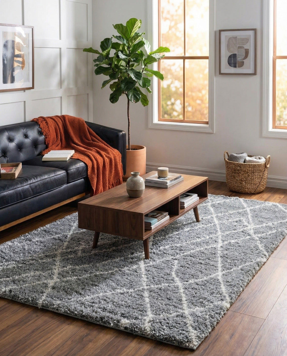 Rugs.com - Soft Touch Shag Rug – 6' 1 x 9' Sage Green Plush Shag Rug – Ultra Soft High Pile Area Rug for Bedroom, Living Room, and Home Office