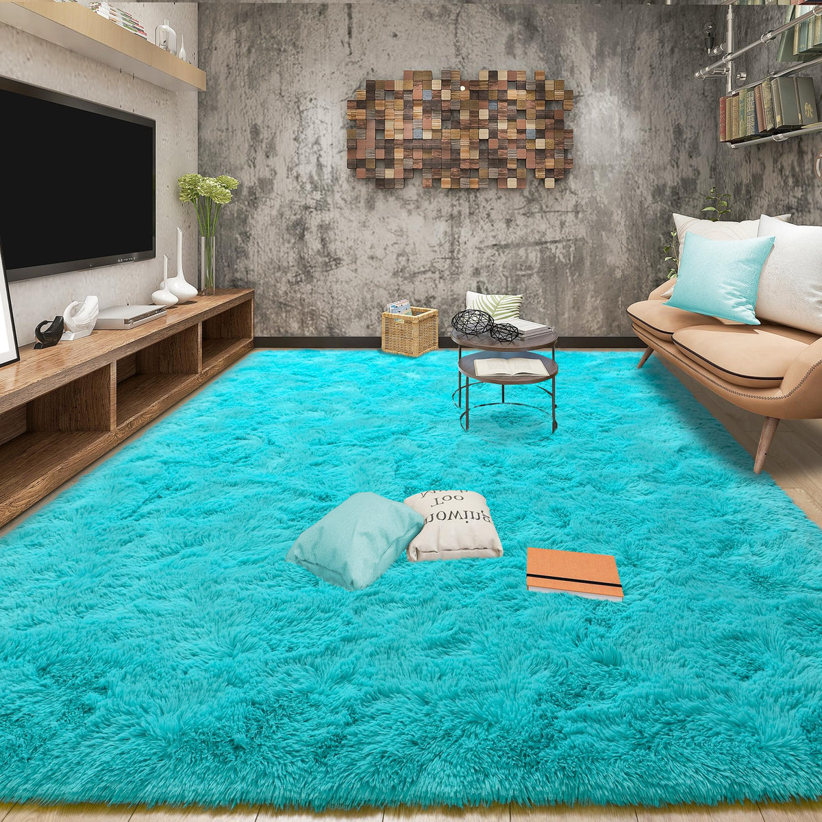 Tepook Fluffy Large Rugs for Living Room, 8x10 Area Rugs for Bedroom