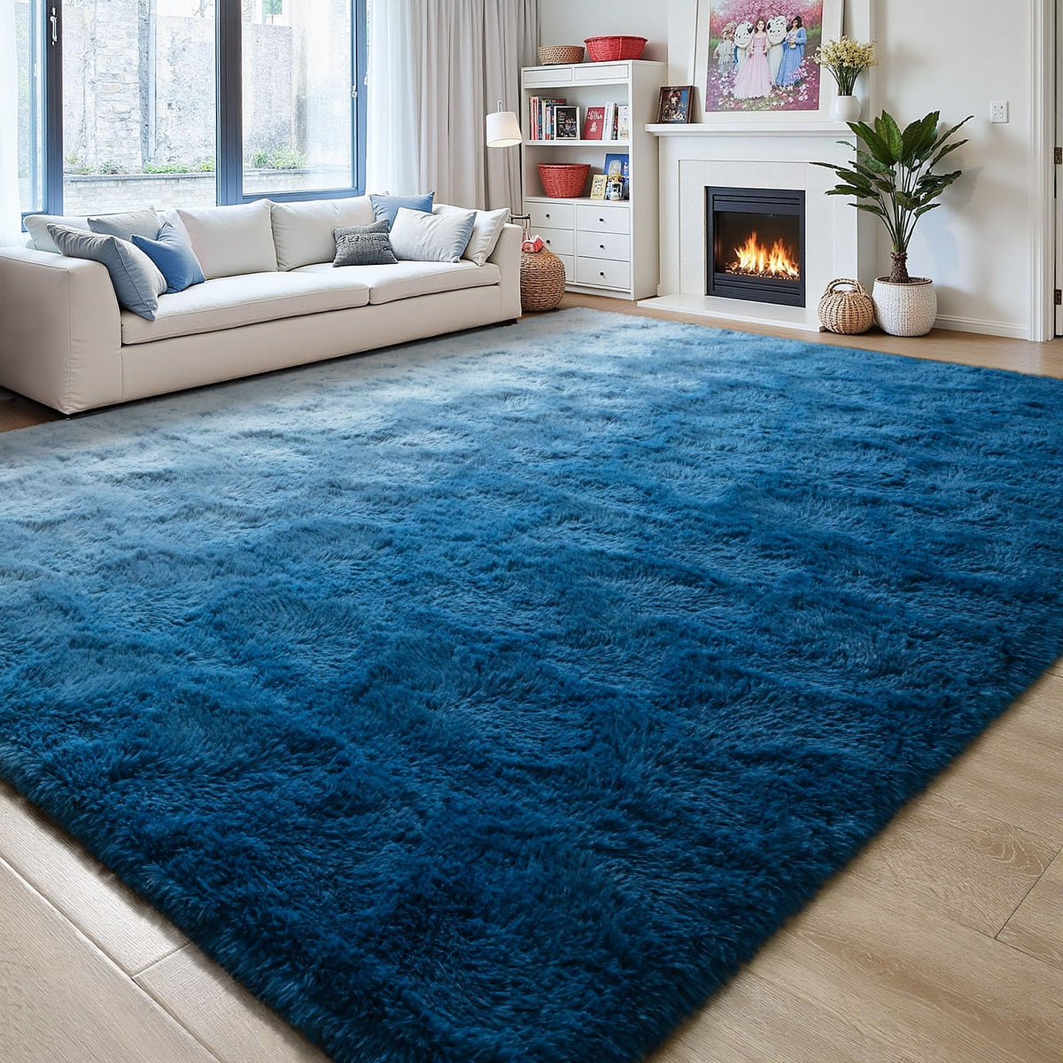 5x7 Plush Burgundy Red Area Rug