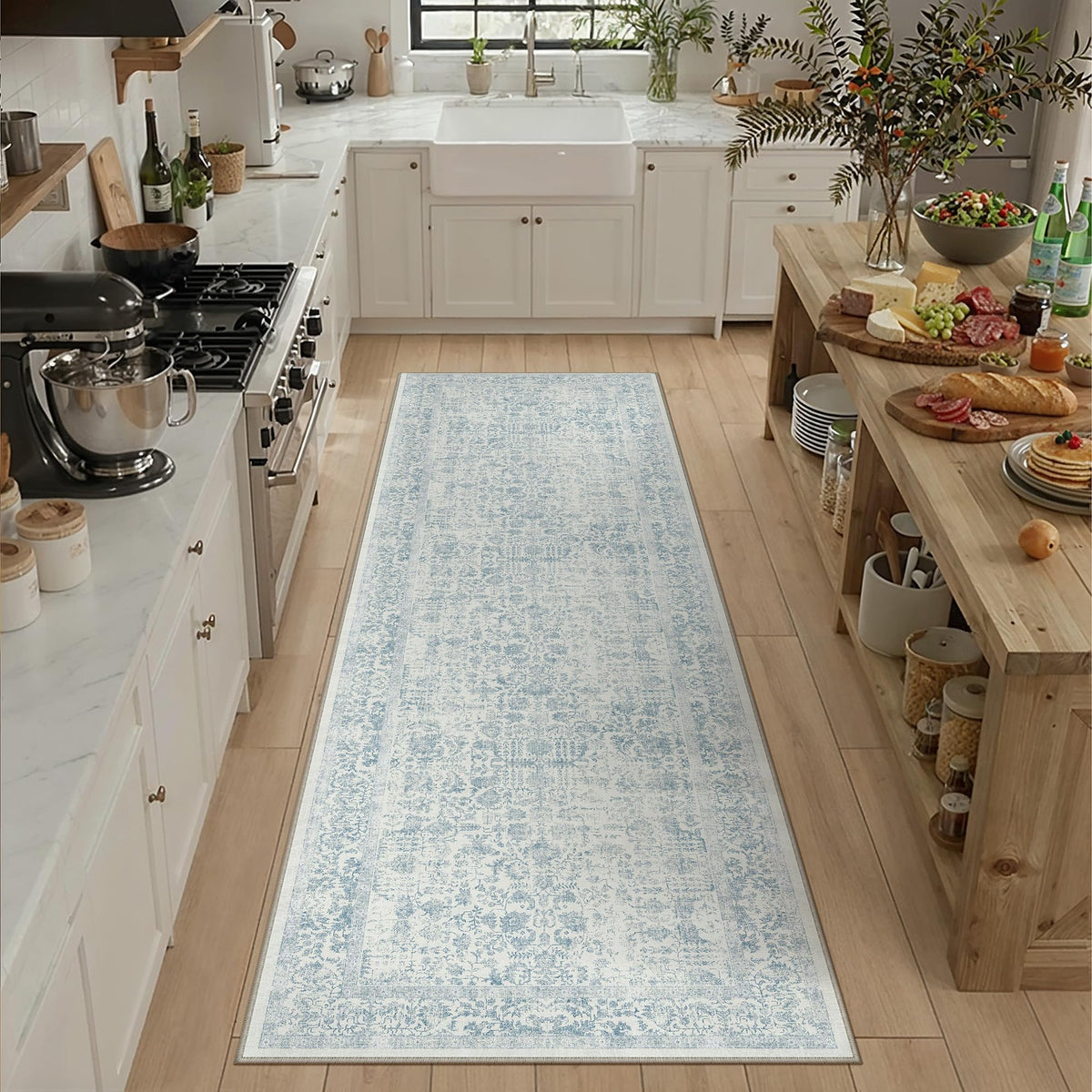 PureCozy Gray Area Rug 8x10 Vintage Floral