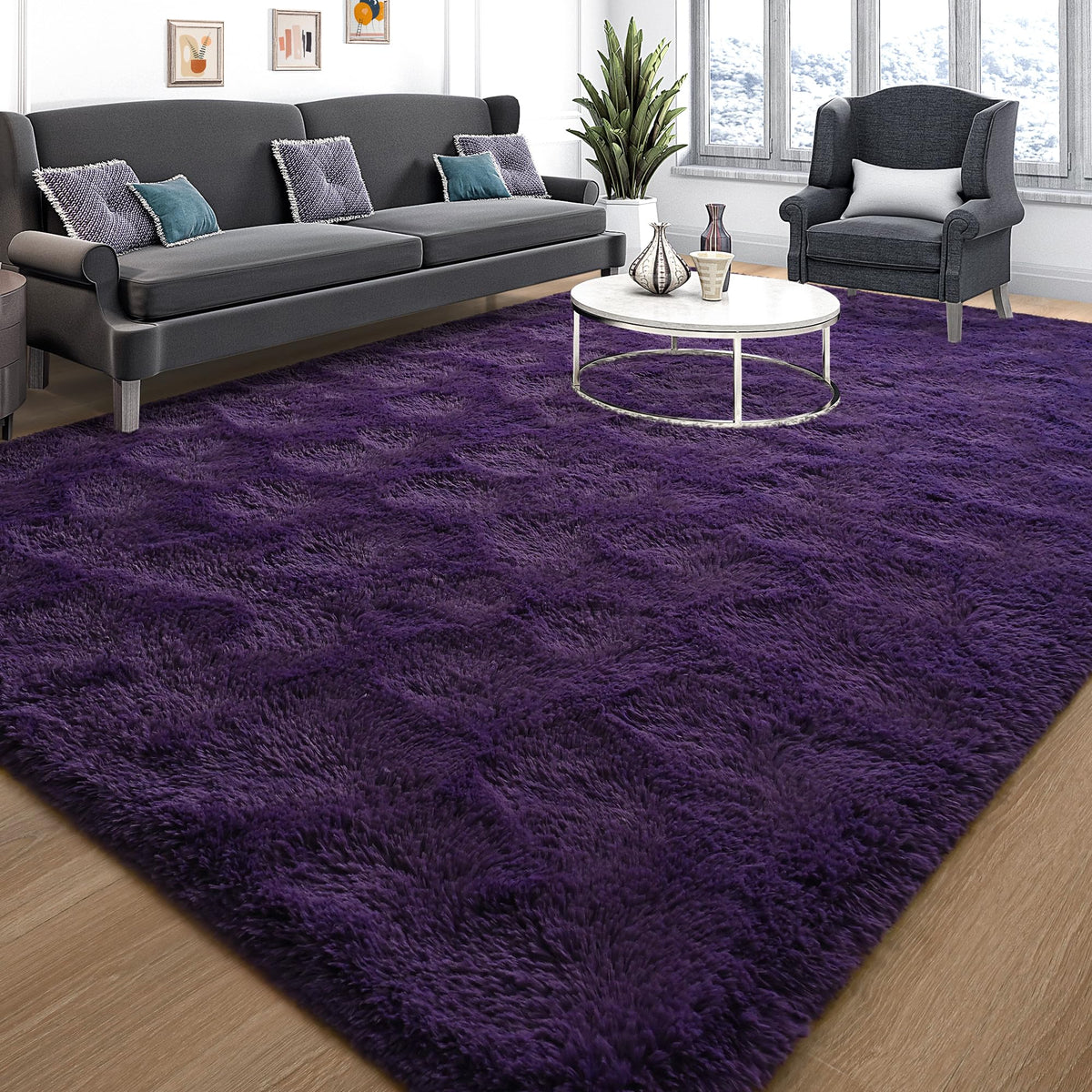 Tepook Fluffy Large Rugs for Living Room, 8x10 Area Rugs for Bedroom