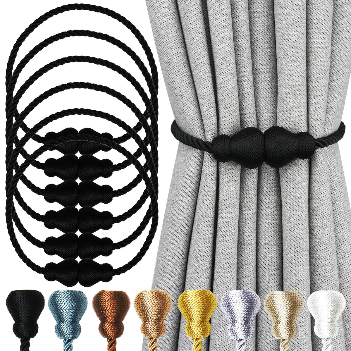 Magnetic Curtain Tiebacks Decorative Curtain Holders for Drapes Nieffeiy