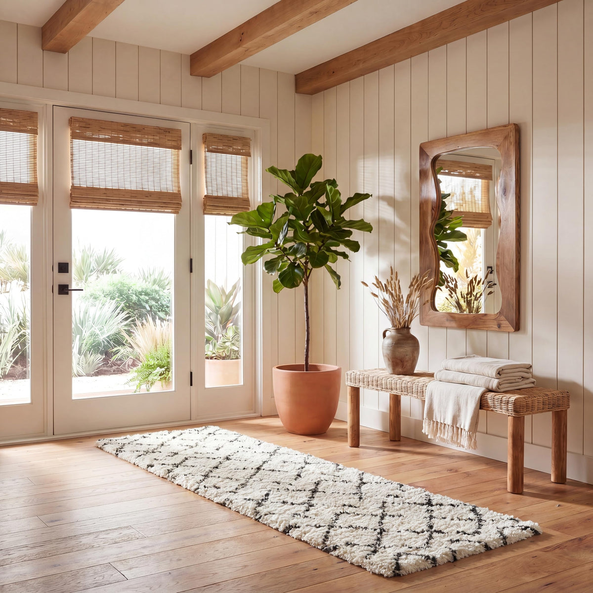 SAFAVIEH Arizona Shag Rug 5'1"x7'6", Soft Plush Ivory & Beige ASG743A