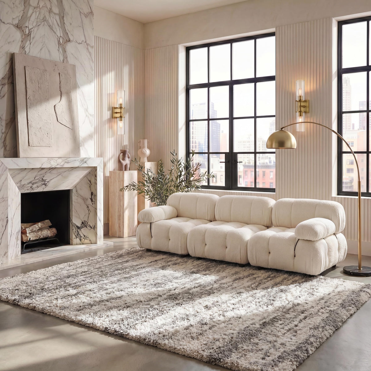 SAFAVIEH Hudson Shag Rug 9x12, Large Ivory & Beige SGH206B