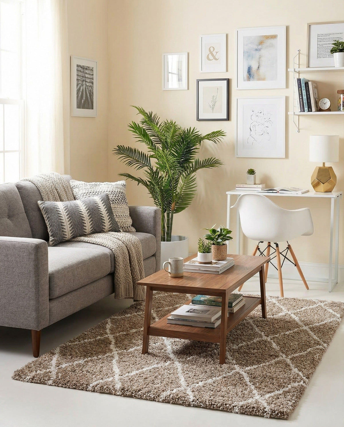 Rugs.com - Soft Touch Shag Rug – 6' 1 x 9' Sage Green Plush Shag Rug – Ultra Soft High Pile Area Rug for Bedroom, Living Room, and Home Office
