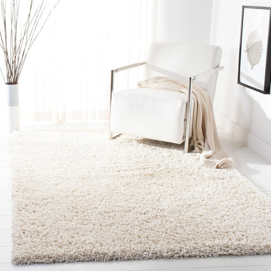 SAFAVIEH August Shag Rug 5'3"x7'6", Soft Plush Modern Ivory AUG200C